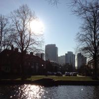 Water, woonwijk, skyline, zon.JPG